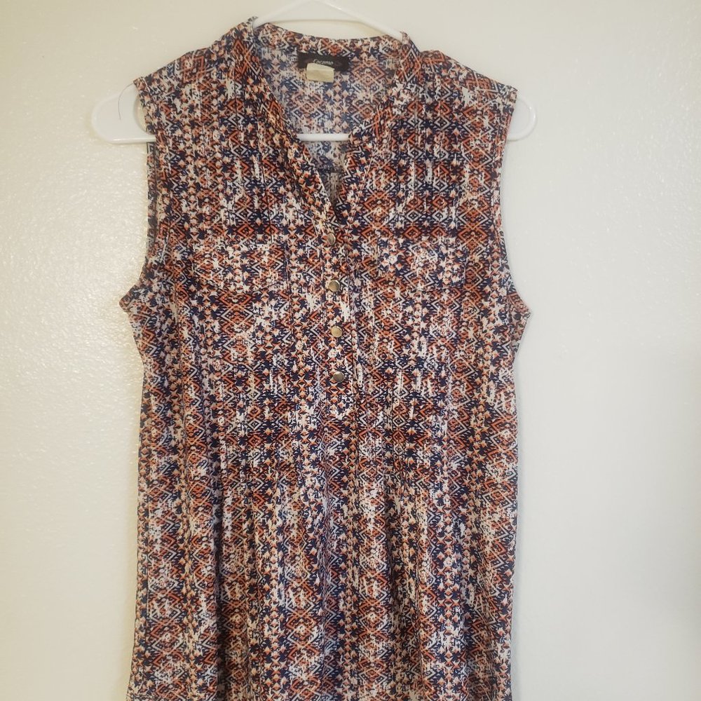 Orange sleeveless blouse